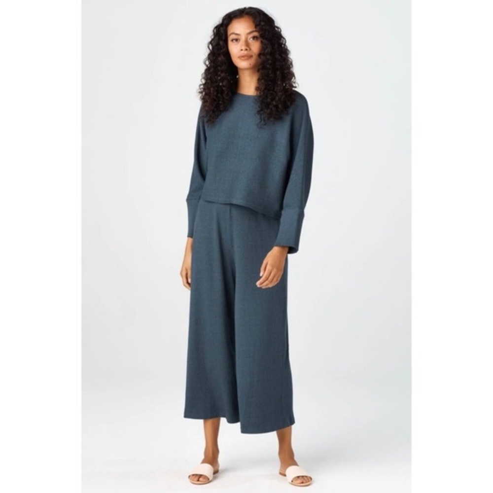 Vetta Capsule The Ribbed Cropped Pants Stone Blue Color size L